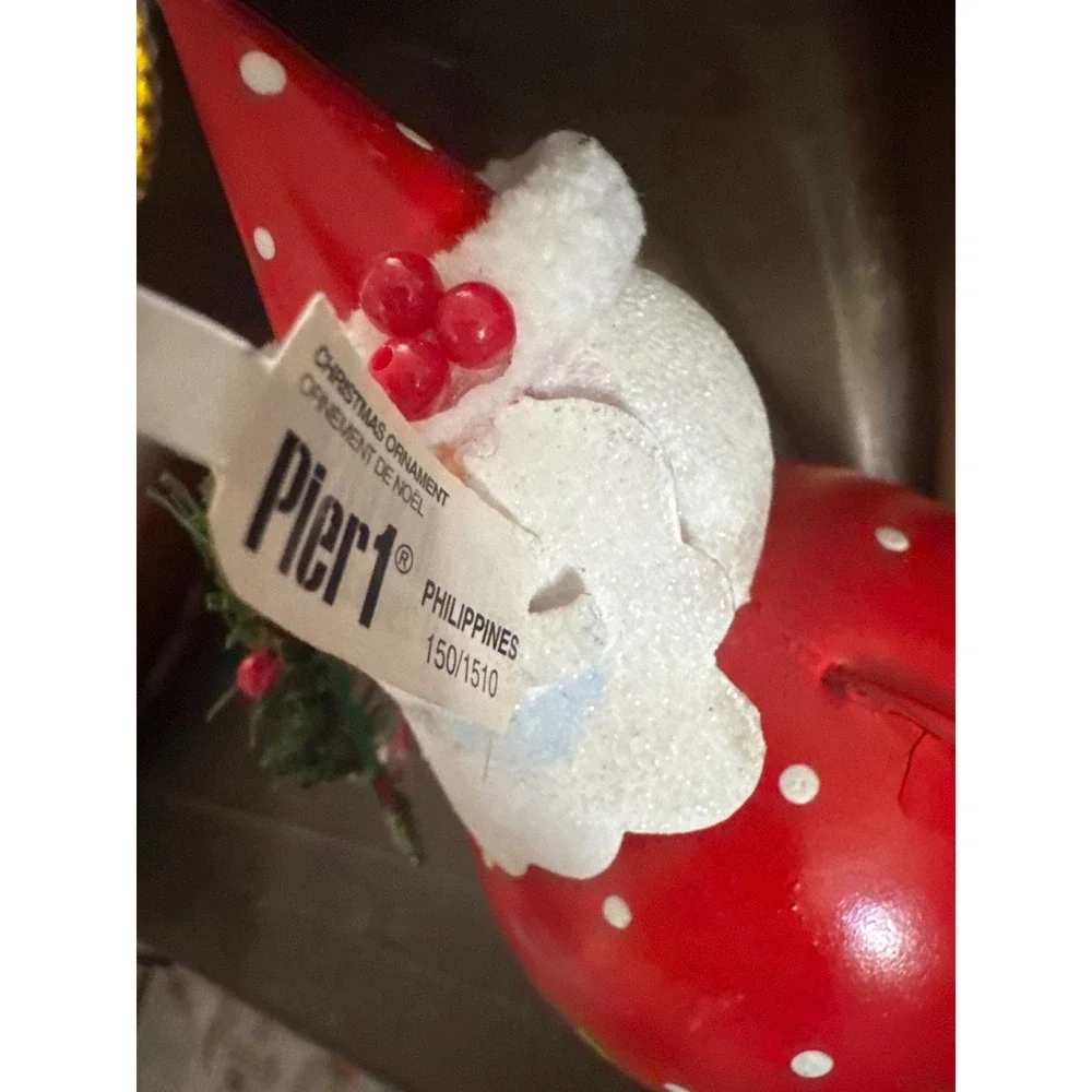 Pier 1 Imports Santa Claus Christmas Ornament Dangling Legs Red White 2968240